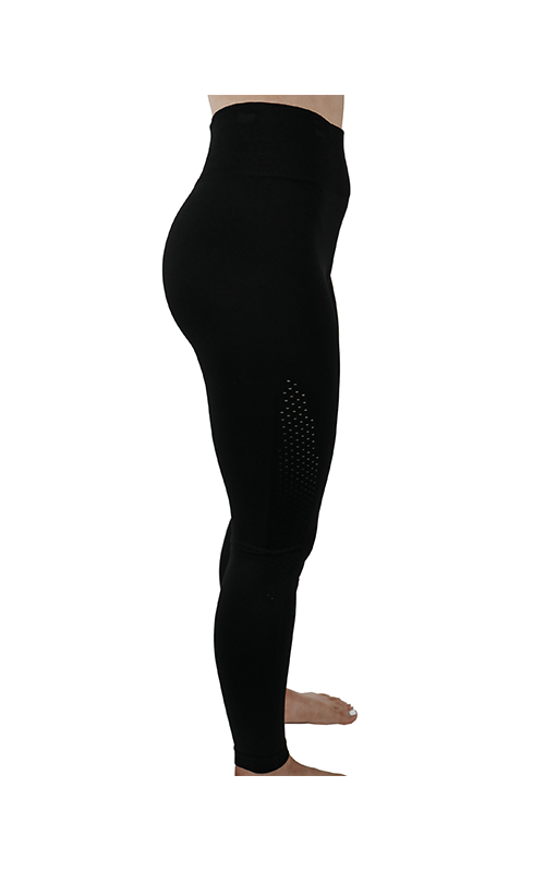 Pretty Polly Active-Wear Leggings are a seamless legging which features a patterned mesh panels detail at the bottom of the leg for added breathability. Perfect for Yoga or Pilates or just relaxing at home. The fabric is soft and comfortable and is predominantly made from recycled yarn.