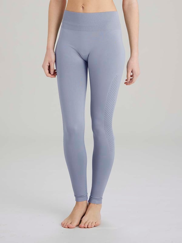 Pretty Polly Active-Wear Leggings are a seamless legging which features a patterned mesh panels detail at the bottom of the leg for added breathability. Perfect for Yoga or Pilates or just relaxing at home. The fabric is soft and comfortable and is predominantly made from recycled yarn.