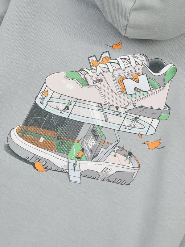 Introducing the Boys Fitness Centre Illustrated Back Graphic Hoodie in Grey by New Balance Apparel an essential addition to any young trendsetters wardrobe for SS2025. Heres why its a must-buy Bold Back Graphic Eye-catching illustration sets this hoodie apart. Luxurious Comfort Crafted from superior fabric for all-day ease. Versatile Grey Hue Effortlessly coordinates with any outfit.Elevate your boy's fashion game with this stylish and comfy piece. Shop now!