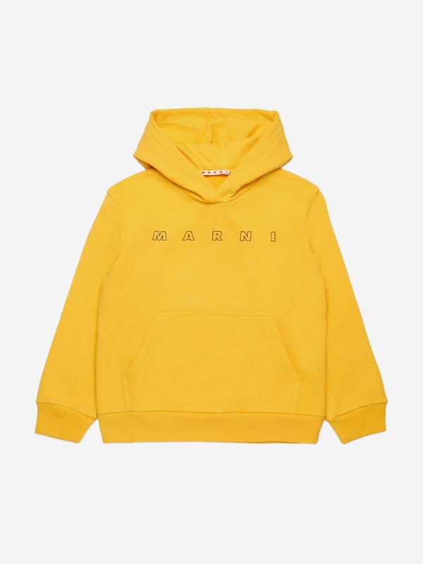 Marni's vintage archives are incorporated with care and spellbinding craftsmanship. This unisex hoodie has a striking print via contrasting colour on the front. Long Sleeves Front Pouch Pocket 100 Cotton Delicate Wash Max 30C Do Not Bleach Cool Iron Max 110C Do Not Dry Clean Do Not Tumble Dry Dry Flat in Shade