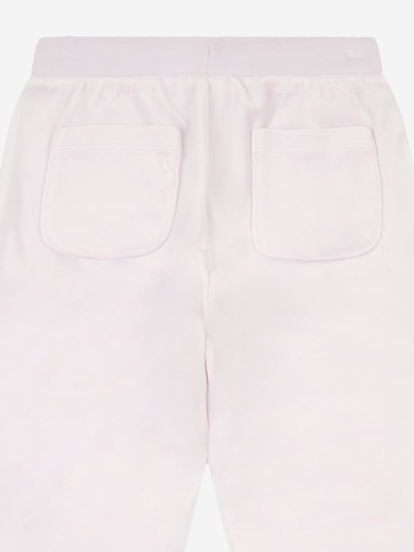 Juicy Couture is an American brand infused with an irreverent attitude and casual glamour synonymous with the velour tracksuit. These girls pink joggers are a captivating construction. Envisioned in velour with pockets and an elasticated drawstring showcasing diamante brand detail. The piece is signified by the sparkly 'JC' motif on the front pocket. 95 Polyester, 5 Elastane