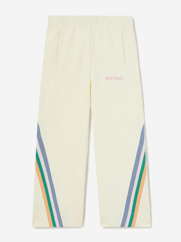 Palm Angels reinvigorate the streetwear aesthetic into an adorable abstract both charming and LA driven. These girls butter joggers feature the iconic Tape in multicolored knitted band sewn on the legs. Palm Angels Logo Embroidery 100 Cotton