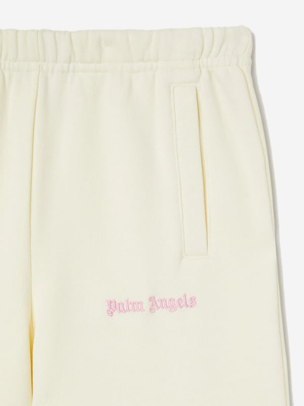 Palm Angels reinvigorate the streetwear aesthetic into an adorable abstract both charming and LA driven. These girls butter joggers feature the iconic Tape in multicolored knitted band sewn on the legs. Palm Angels Logo Embroidery 100 Cotton