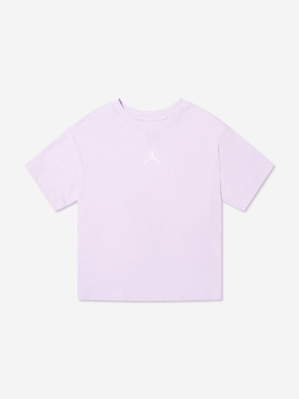 Jordan encapsulate passion and inner strength in their timeless, effortlessly versatile fits. This girls violet frost t-shirt embodies modern technology. Crafted in a relaxed feel with the classic Jumpman logo on a round neck. They will look and feel divine. 100 Cotton