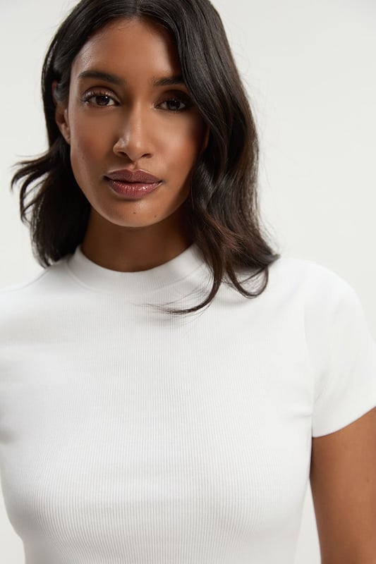 Compact Jersey Ribbed T-Shirt