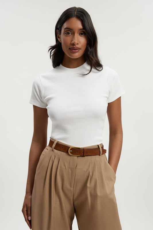 Compact Jersey Ribbed T-Shirt
