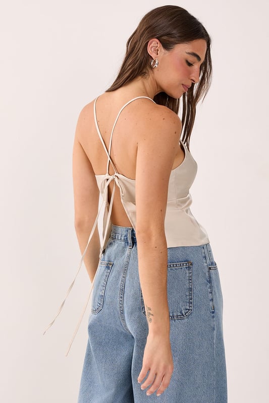 Satin Tie Back Cami Top
