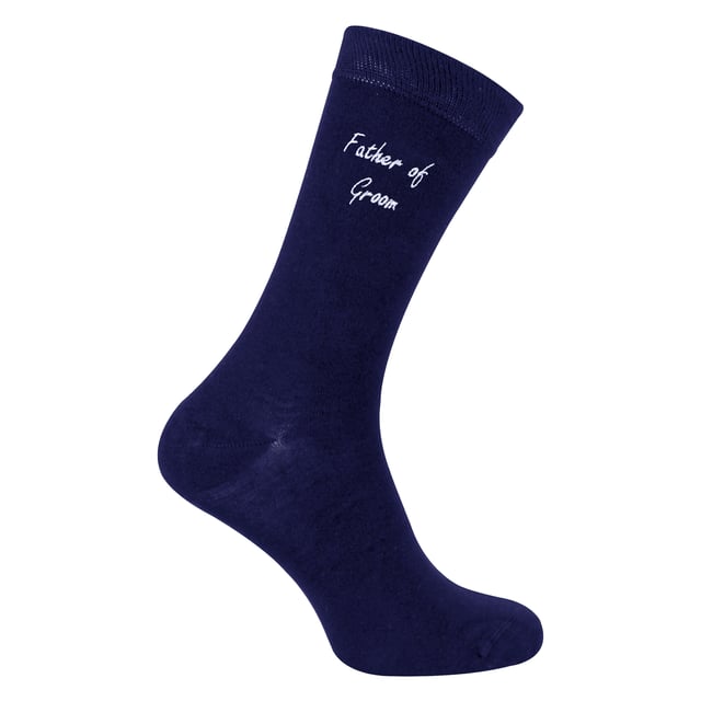 Sock Snob - 1 Pack Mens Wedding Socks: Add a touch of elegance to your wedding day with the Sock Snob 1 Pack Mens Wedding Socks. Designed specifically for key members of the wedding party, these socks are available with personalized labels for Groomsman, Groom, Father of the Groom, Father of the Bride, and Best Man. Choose from classic Navy or Black to perfectly complement your wedding attire. Sized to fit 6-11, these socks provide comfort and style for all-day wear. Made from high-quality, breathable fabric, these socks ensure a soft and luxurious feel, making them ideal for long hours of celebration. Whether you're walking down the aisle, posing for photos, or dancing the night away, these socks are crafted for durability and elegance. These socks also make for a meaningful gift, allowing you to honor the important men in your life with a keepsake they’ll cherish. The timeless design and personalized touch make them suitable for weddings, formal events, or as a thoughtful gesture. Extra Product Details: Styles: Groomsman, Groom, Father of the Groom, Father of the Bride, Best Man Colours: Navy, Black Sizes: 6-11 Material: High-quality, breathable fabric Includes: 1 pair of wedding socks Machine washable for easy care. Elegant, practical, and timeless, Sock Snob Wedding Socks are the perfect choice for your special day. Celebrate in comfort and style while creating lasting memories with these premium socks.