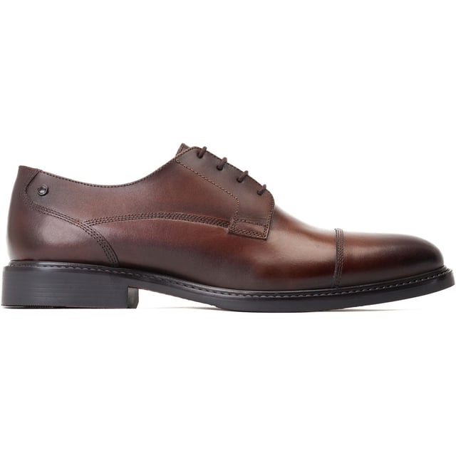 Base London Magnus Leather Men's Burnt Brown Oxford Shoes Straight to the point with absolutely no faff, the Magnus Toe-Cap Derbies from Base London are for the man that means business. Quality leather uppers, cushioned Ortholite insole and a secure rubber tread - nuff said!