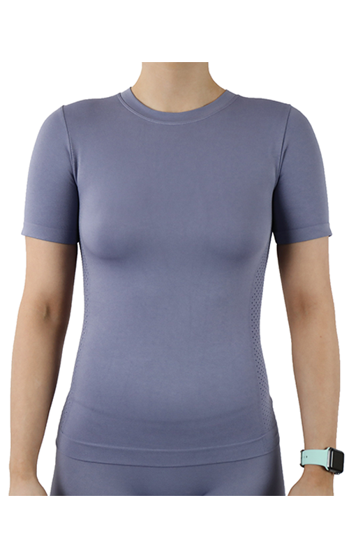 Pretty Polly Active-Wear Short Sleeve T-Shirt is a seamless top featuring patterned mesh panels for breathability. Perfect for Yoga or Pilates or just relaxing at home. The fabric is soft and comfortable and is predominantly made from recycled yarn.\r\n