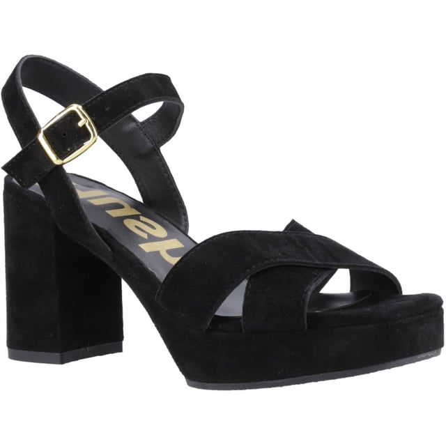 A perfect choice for winter parties, the Ophelia features a chunky heel and crossover strap detail, this gorgeous sandal will let you dance the night away in comfort