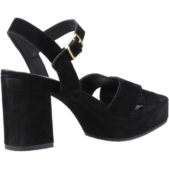 A perfect choice for winter parties, the Ophelia features a chunky heel and crossover strap detail, this gorgeous sandal will let you dance the night away in comfort