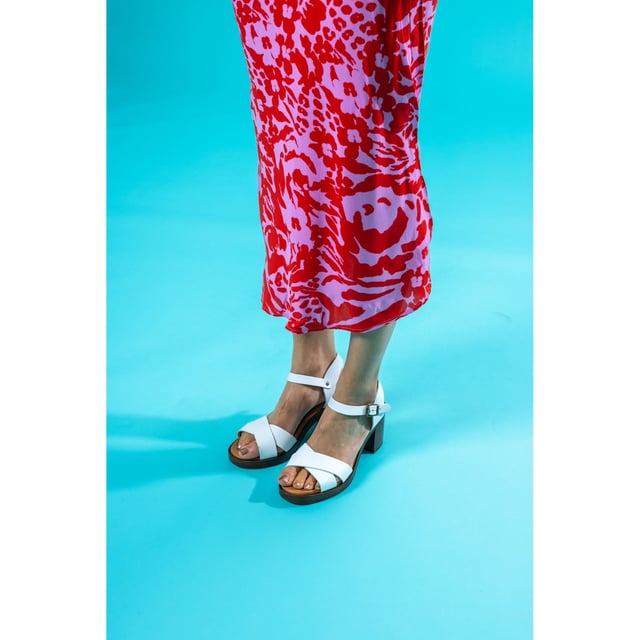The Georgia heeled sandal crafted from soft premium leather and features a soft leather lining, and extra padded leather sock for ultimate comfort.