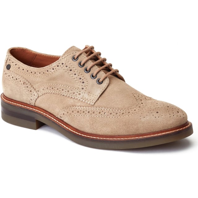 Base London Hatfield Leather Men's Sand Brogues Shoes Hatfield is a classic brogue from Base London. Featuring a chunky rubber fashion sole, comfy Ortholite interior and luxurious suede uppers, Hatfield will turn heads this Spring/Summer.