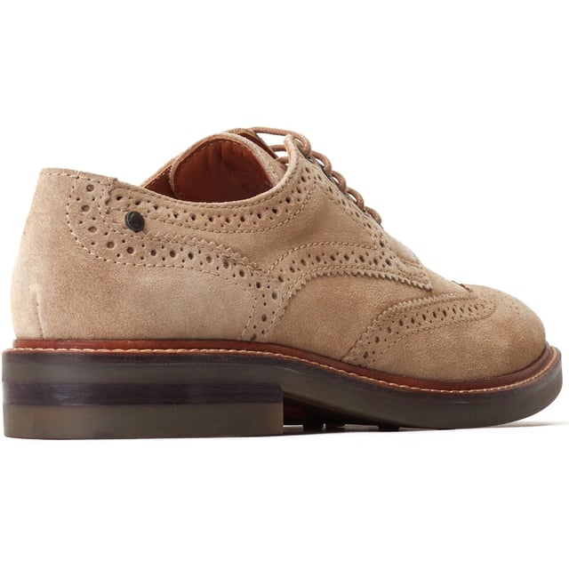 Base London Hatfield Leather Men's Sand Brogues Shoes Hatfield is a classic brogue from Base London. Featuring a chunky rubber fashion sole, comfy Ortholite interior and luxurious suede uppers, Hatfield will turn heads this Spring/Summer.