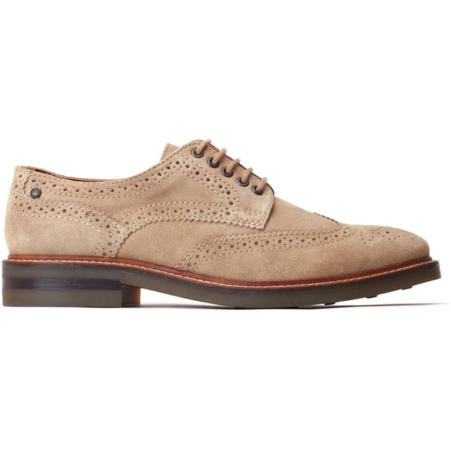 Base London Hatfield Leather Men's Sand Brogues Shoes Hatfield is a classic brogue from Base London. Featuring a chunky rubber fashion sole, comfy Ortholite interior and luxurious suede uppers, Hatfield will turn heads this Spring/Summer.