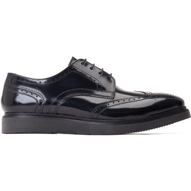 Classic British styling meets modern streetwear this men's brogue shoe from Base London has been crafted with premium leather uppers and is firmly poised on a rubber wedge sole containing a luxurious Ortholite cushioned footbed.