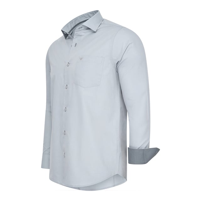 Stretch Overhemd Milano Cappuccino Italia en color Gris.