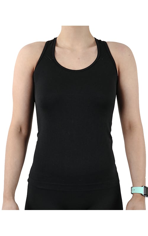 Pretty Polly Active-Wear Vest is a seamless vest which features a patterned mesh panels detail around the neck line for breathability and a racer back design. Perfect for Yoga or Pilates or just relaxing at home. The fabric is soft and comfortable and is predominantly made from recycled yarn.
