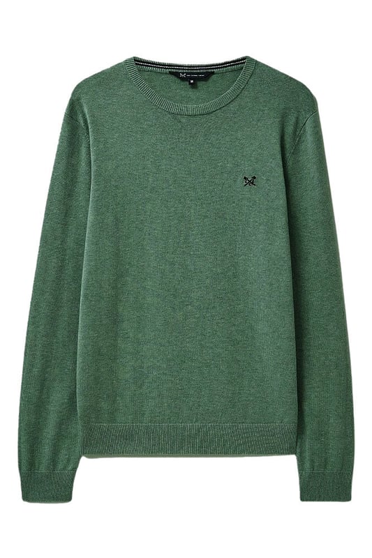 A crew neck jumper that is made from organic cotton, this jumper is ideal for layering over a tee or shirt. The crossed oars embroidery finishes it off neatly.

28" Shoulder to Hem.