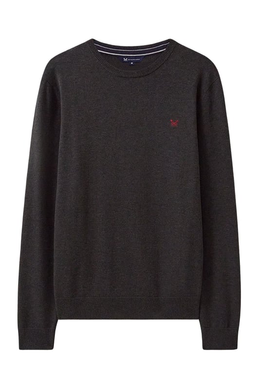 A crew neck jumper that is made from organic cotton, this jumper is ideal for layering over a tee or shirt. The crossed oars embroidery finishes it off neatly.

28" Shoulder to Hem