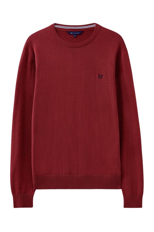 A crew neck jumper that is made from organic cotton, this jumper is ideal for layering over a tee or shirt. The crossed oars embroidery finishes it off neatly.

28" Shoulder to Hem.