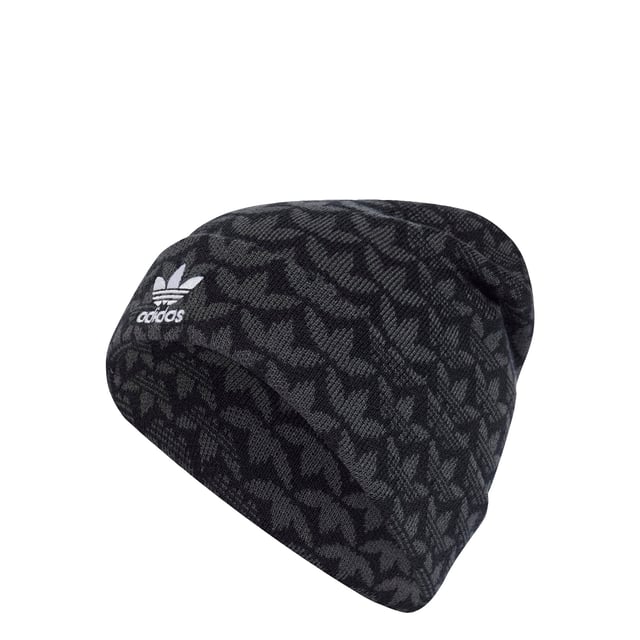 Monogram Beanie Stay stylish while keeping warm. This adidas Monogram Beanie features an allover Trefoil print and contrasting Trefoil logo embroidery for a bold yet versatile look. Made of acrylic knit, it provides cosy comfort on breezy days. The fold-up cuff allows you to adjust the fit and switch up your style. - One size fits most - 96% acrylic, 3% nylon, 1% elastane - Fold-up cuff Shipped by adidas