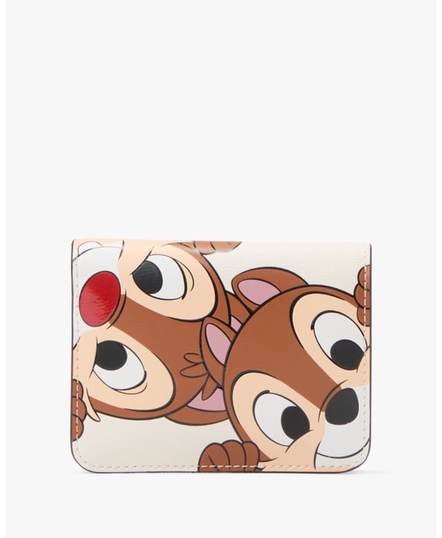 Disney X Ksny Chip N Dale Small Wallet,  Disney X Kate Spade New York Chip N Dale Small Bifold Wallet, 4 Cc Slots, Bill Slot, Zip Coin Pocket, Slip Pocket,  Width: 11.00 Cm,  Height: 9.00 Cm