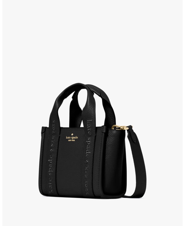 Kip Leather Mini Tote, Kip Pebbled Leather Mini Tote, Fits Iphone 13 Pro Max, Comes W Crossbody Strap, Back Slip Pocket,  Length: 7.50 Cm,  Width: 17.00 Cm,  Height: 14.00 Cm