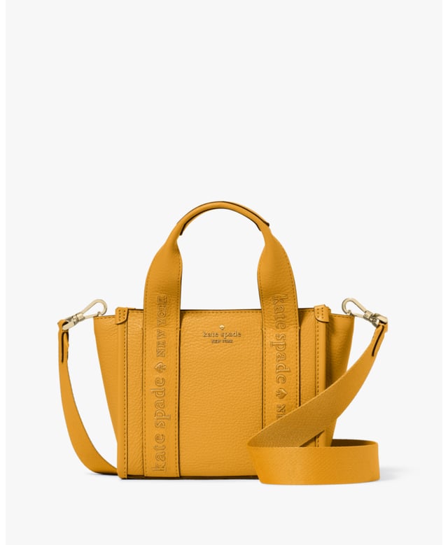 Kip Leather Mini Tote, Kip Pebbled Leather Mini Tote, Fits Iphone 13 Pro Max, Comes W Crossbody Strap, Back Slip Pocket,  Length: 7.50 Cm,  Width: 17.00 Cm,  Height: 14.00 Cm