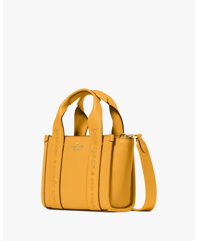 Kip Leather Mini Tote, Kip Pebbled Leather Mini Tote, Fits Iphone 13 Pro Max, Comes W Crossbody Strap, Back Slip Pocket,  Length: 7.50 Cm,  Width: 17.00 Cm,  Height: 14.00 Cm