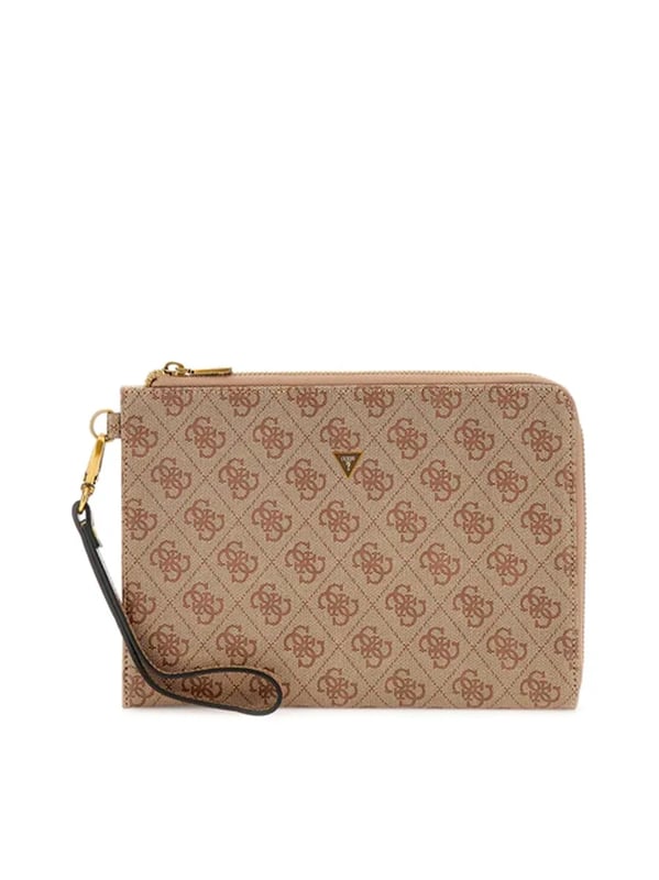 Pochette Guess Milano logo 4G Homme Marron Polyurethane. Authentique Bagagerie de la marque Guess - design streetwear/sportswear de Guess - Guess pour Homme fashion, parfait pour la vie de tous les jours - Pochette Guess de couleur Marron s'associe parfaitement avec le reste de votre dressing - matiere Polyurethane confortable -   classic - Milano logo 4G -