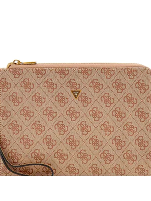 Pochette Guess Milano logo 4G Homme Marron Polyurethane. Authentique Bagagerie de la marque Guess - design streetwear/sportswear de Guess - Guess pour Homme fashion, parfait pour la vie de tous les jours - Pochette Guess de couleur Marron s'associe parfaitement avec le reste de votre dressing - matiere Polyurethane confortable -   classic - Milano logo 4G -