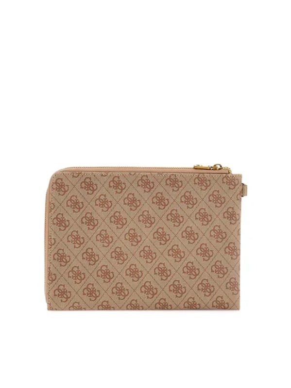 Pochette Guess Milano logo 4G Homme Marron Polyurethane. Authentique Bagagerie de la marque Guess - design streetwear/sportswear de Guess - Guess pour Homme fashion, parfait pour la vie de tous les jours - Pochette Guess de couleur Marron s'associe parfaitement avec le reste de votre dressing - matiere Polyurethane confortable -   classic - Milano logo 4G -