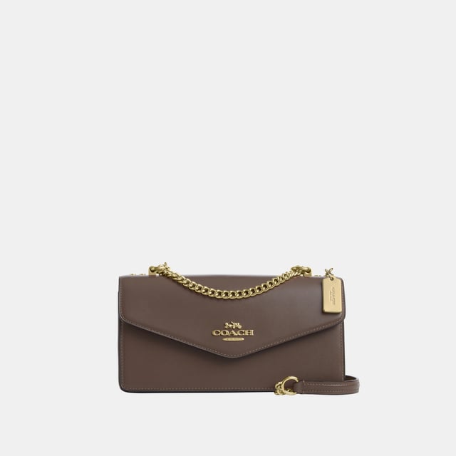 Klare Envelope Crossbody in Refined Box Calf Leather, Inside zip and multifunction pockets, Outside slip pocket,  Length: 26.00 cm,  Width: 7.50 cm,  Height: 13.50 cm