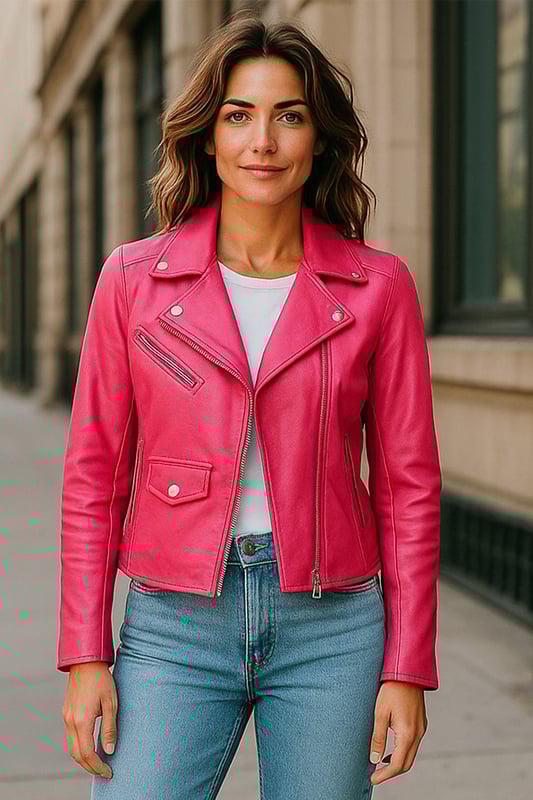 Diese auffällige Bikerjacke aus luxuriösem Lammnappaleder bietet eine schlanke, moderne Passform mit einem weichen Satinfutter für ganztägigen Tragekomfort. Mit vier Außentaschen und einer Innentasche ist sie stilvoll und praktisch zugleich. Perfekt, um lässige Outfits mit einer lebendigen, ausgefallenen Note aufzuwerten. Hauptmerkmale: Aus hochwertigem Lammnappaleder. Weiches und atmungsaktives Satin-Innenfutter. Klassische Biker-Silhouette mit asymmetrischem Reißverschluss. Vier funktionale Außentaschen (mit Reißverschluss und Klappe). Eine Innentasche für zusätzlichen Komfort. Reißverschlussbündchen für verstellbare Passform und Stil. Leicht und geschmeidig für hohen Tragekomfort.