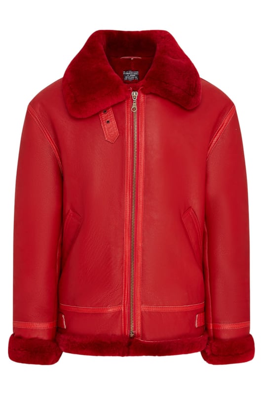 Embrace unparalleled warmth and timeless style with this iconic B3 Bomber Jacket. Crafted from genuine sheepskin, it features a luxurious shearling and fur shearling lining that provides exceptional comfort in cold weather. The full-length YKK zip fastening allows for versatile styling, while exposed shearling trims at the collar, cuffs, and hem add bold character. A distinctive collar buckle ensures an adjustable fit, and two practical outer pockets offer convenience and a sleek design, blending rugged appeal with classic elegance.

Crafted from genuine Sheepskin for exceptional warmth and durability
Luxurious Shearling and Fur Shearling Lining provides unparalleled comfort
Full-length YKK Zip Fastening allows for versatile styling
Exposed Shearling Trims at collar, cuffs, and hem add bold character
Two practical Outer Pockets for convenience and sleek design
Adjustable Collar with buckle fastening for a tailored fit