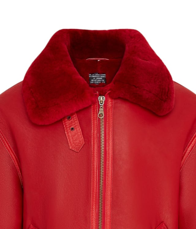 Embrace unparalleled warmth and timeless style with this iconic B3 Bomber Jacket. Crafted from genuine sheepskin, it features a luxurious shearling and fur shearling lining that provides exceptional comfort in cold weather. The full-length YKK zip fastening allows for versatile styling, while exposed shearling trims at the collar, cuffs, and hem add bold character. A distinctive collar buckle ensures an adjustable fit, and two practical outer pockets offer convenience and a sleek design, blending rugged appeal with classic elegance.

Crafted from genuine Sheepskin for exceptional warmth and durability
Luxurious Shearling and Fur Shearling Lining provides unparalleled comfort
Full-length YKK Zip Fastening allows for versatile styling
Exposed Shearling Trims at collar, cuffs, and hem add bold character
Two practical Outer Pockets for convenience and sleek design
Adjustable Collar with buckle fastening for a tailored fit