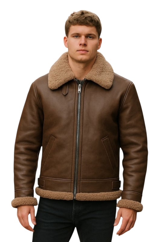 Famosa por mantener abrigados a los pilotos de la Segunda Guerra Mundial a 25.000 pies, la B3 es nuestra chaqueta de piel de oveja más popular, apreciada por su estilo atemporal y su excepcional calidez. Confeccionada con lujosa piel de oveja de doble cara, ofrece un aislamiento inigualable, un llamativo look retro y una comodidad superior para que puedas superar los inviernos más duros. Características principales: Construcción completa de piel de oveja de doble cara. El grueso forro de piel de oveja retiene el calor corporal de forma natural. Cuello ancho con muescas y ribete reversible de piel de oveja. El cuello se puede abrochar con una correa de hebilla ajustable. Cremallera YKK gruesa y completa en bronce. Dos bolsillos angulados para calentar las manos. Puños reversibles. Correa ajustable en la cintura para un ajuste a medida. Ajuste clásico y cómodo para combinar fácilmente con otras prendas.