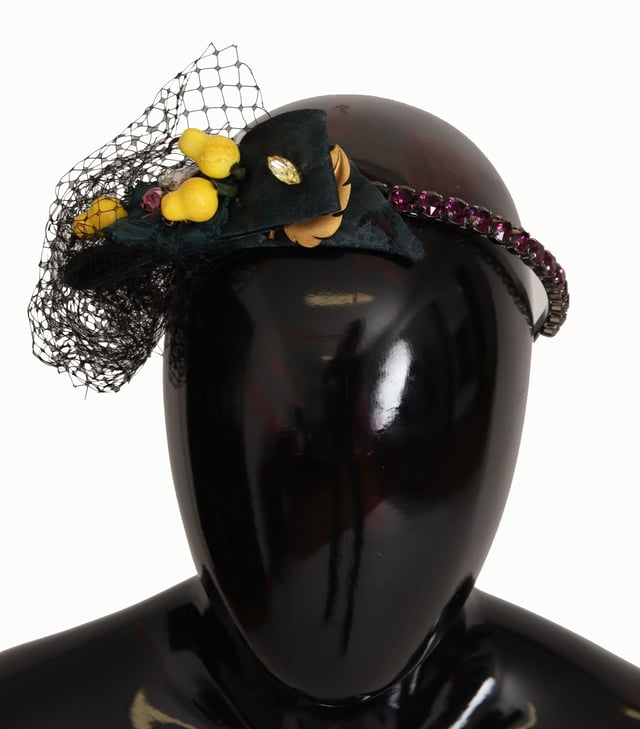 100% Authentic Dolce & Gabbana headband diadem tiara
  Black base with multicolor lemon embellishments
  Made from a luxurious blend of materials
  Adorned with purple crystals
  One size fits all
  Logo details
  Made in Italy