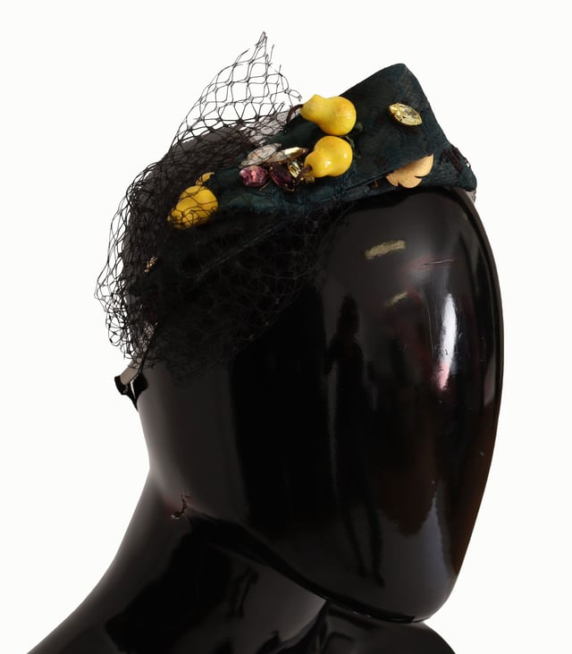 100% Authentic Dolce & Gabbana headband diadem tiara
  Black base with multicolor lemon embellishments
  Made from a luxurious blend of materials
  Adorned with purple crystals
  One size fits all
  Logo details
  Made in Italy