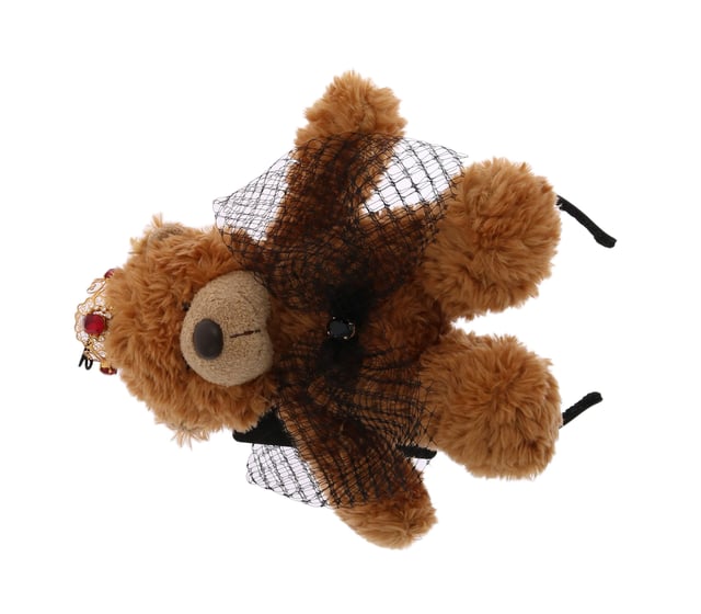 Stunning Dolce & Gabbana Teddy Bear Crystal Crown Hair Band
  100% Authentic and brand new with tags
  Brown color with gold metal detailing
  Crown adorned with red crystals
  Made from 80% PL 5% Crystal and 15% Brass
  One size fits all
  Dolce & Gabbana logo details
  Made in Italy
  Very exclusive and rare item
Material: 80% PL 5% Crystal 15% Brass