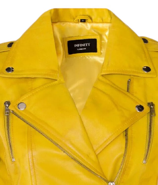 This double-breasted biker jacket is a top seller, loved for its sharp silhouette and stylish flair. With a wide notched lapel, shoulder epaulettes, and multiple zip pockets, it blends function with fashion. Adjustable buckle tabs and slim fit enhance comfort and style. Available in a wide range of colours.

Key Features:

100% premium ultra-soft Nappa leather
High-quality polyester blend lining
Off-centre YKK zip fastening
Wide notched lapel with press studs
Shoulder epaulettes with stud fastening
Six zipped exterior pockets for storage
Adjustable buckle tabs at the hips
Slim-fitting, cropped biker design