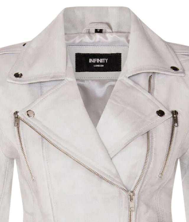 This double-breasted biker jacket is a top seller, loved for its sharp silhouette and stylish flair. With a wide notched lapel, shoulder epaulettes, and multiple zip pockets, it blends function with fashion. Adjustable buckle tabs and slim fit enhance comfort and style. Available in a wide range of colours.

Key Features:

100% premium ultra-soft Nappa leather
High-quality polyester blend lining
Off-centre YKK zip fastening
Wide notched lapel with press studs
Shoulder epaulettes with stud fastening
Six zipped exterior pockets for storage
Adjustable buckle tabs at the hips
Slim-fitting, cropped biker design