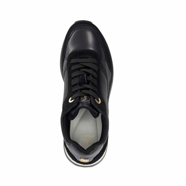 Dune Ladies Elatie - Wedge Heel Lace Up Trainers From its almond toe to its statement-making wedge heel, Elatie is a bold design in your everyday edit. Contrast colour details and branded metal eyelets add subtle style points, while a secure lace fastening adds a classic touch.
