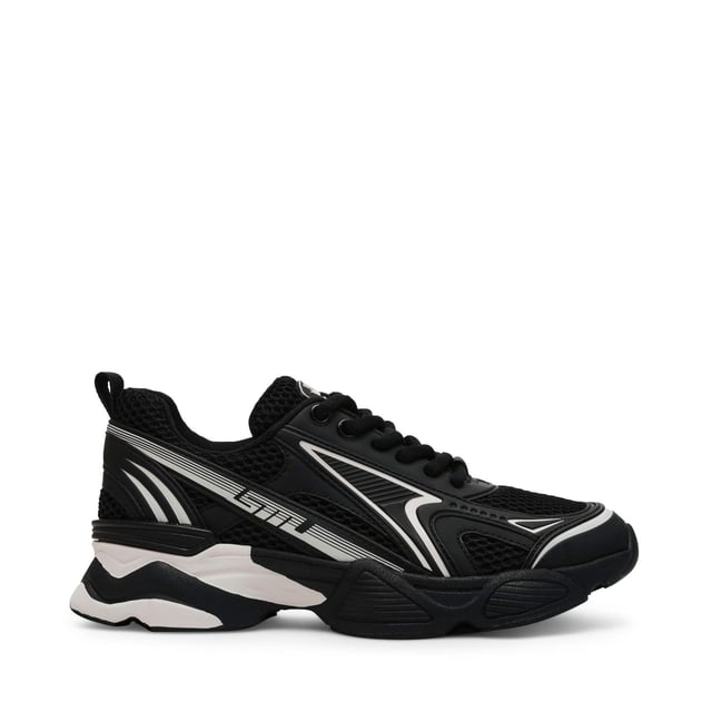Synthetic upper.Lace up fastening.Sporty style with a plain pattern.Rubber sole.