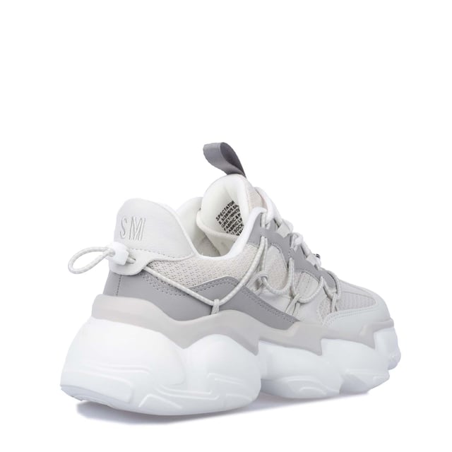 Synthetic upper.Lace closure.Heel pull tab.Thick sole.Rubber outsole.