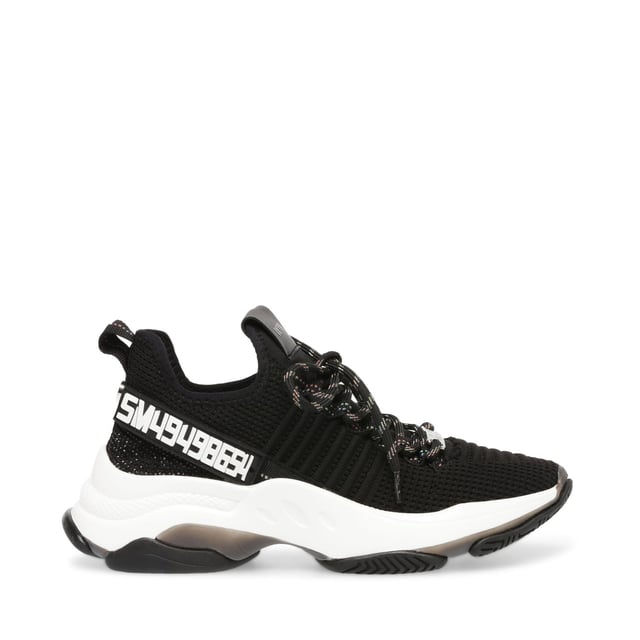 If you only rock one trainer this season  make it MAXILLA-R-E. A super-sleek monochromatic color palette unites this kick’s defining features  which range from a texture-blocked knit upper to an artfully sculpted sole and glitzy rhinestone embellishment.
