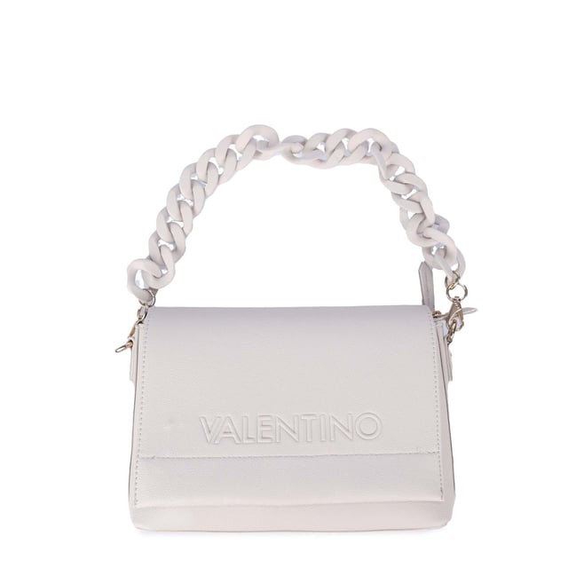 Magnetic Snap Fastening.Concealed Top Zip.Inner Slot Pocket.Detachable Logo Strap.Detachable Link Chain Strap.Raised Logo.Valentino Bags Branding.Gold Tone Hardware.Textured PU.