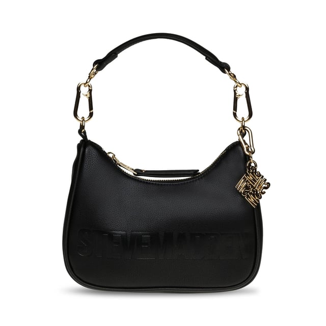 Removable and adjustable shoulder strap.One handle.Closes with zipper.Detachable pendant.